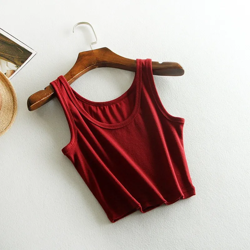 2019 Летний Тонкий Топ с короткими рукавами для женщин без рукавов U Croptops плотные