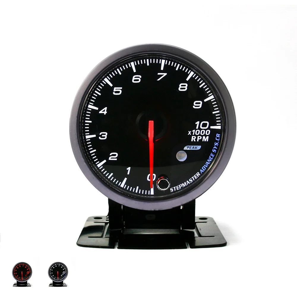 60mm Tachometer RPM Gauge Black Shell White&Amber Lighting LED Digital