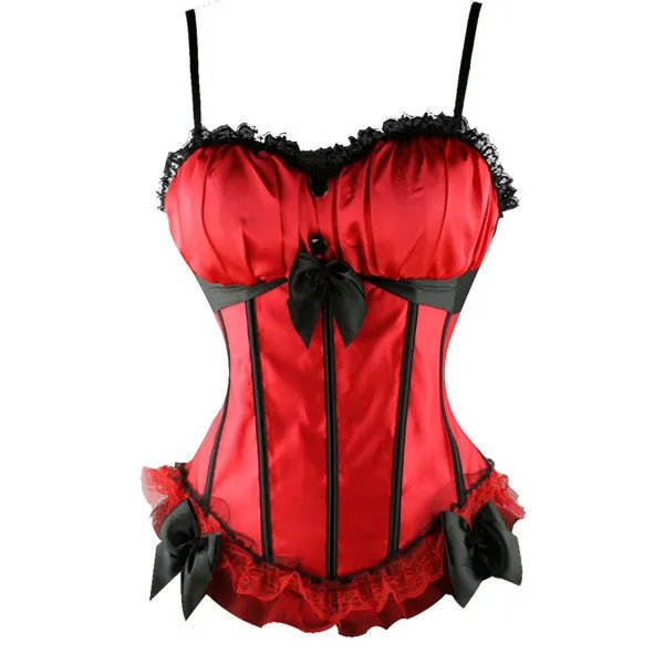Sexy Women Lingerie Lace Bustier Basques Corset Sets with Thong
