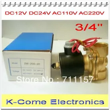 3/" 2/2 способ NC Тип электромагнитный воды Vlave 3/4 дюйма Электрический электромагнитный Клапан воды Газ Вода Воздух