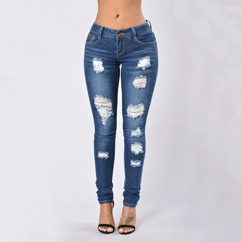 Hot 2017 New Fashion Ladies Denim Pants Stretch Womens
