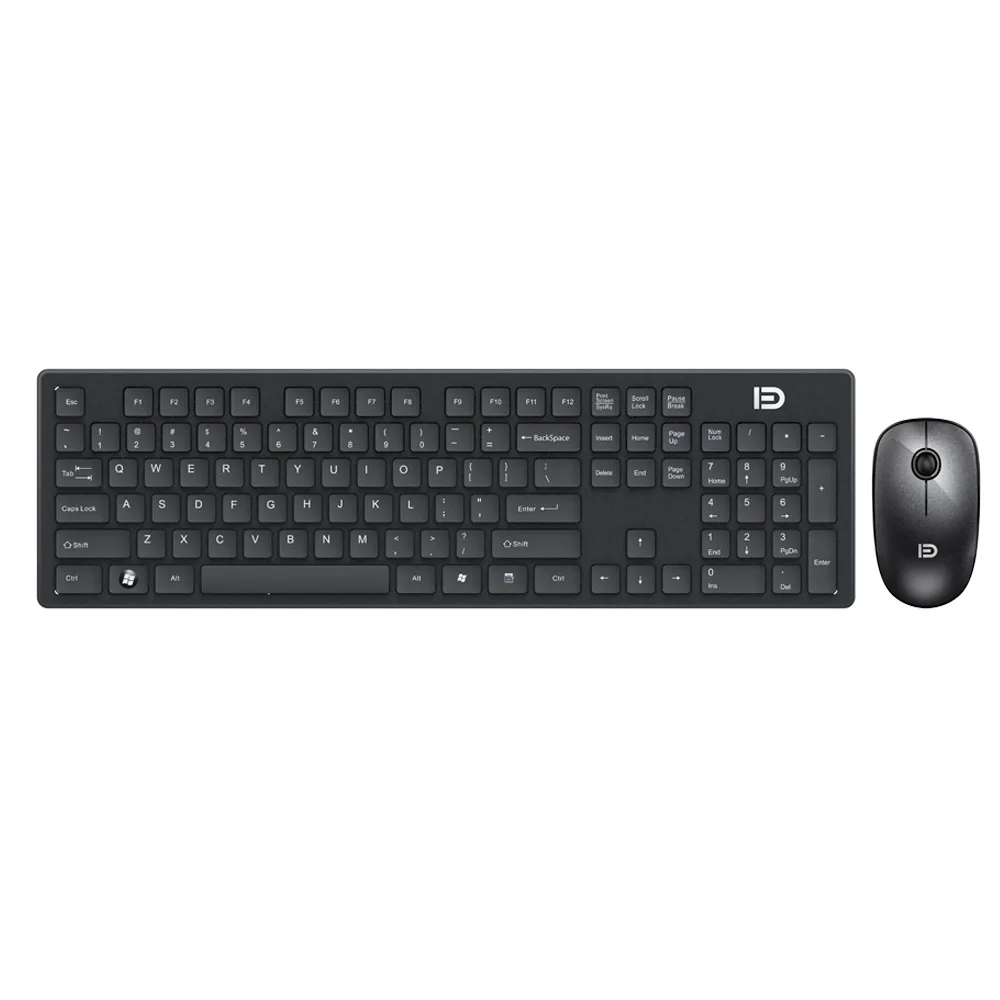 FD Full Size 2.4Ghz Wireless Keyboard Mouse Combo Ultra Slim Compact