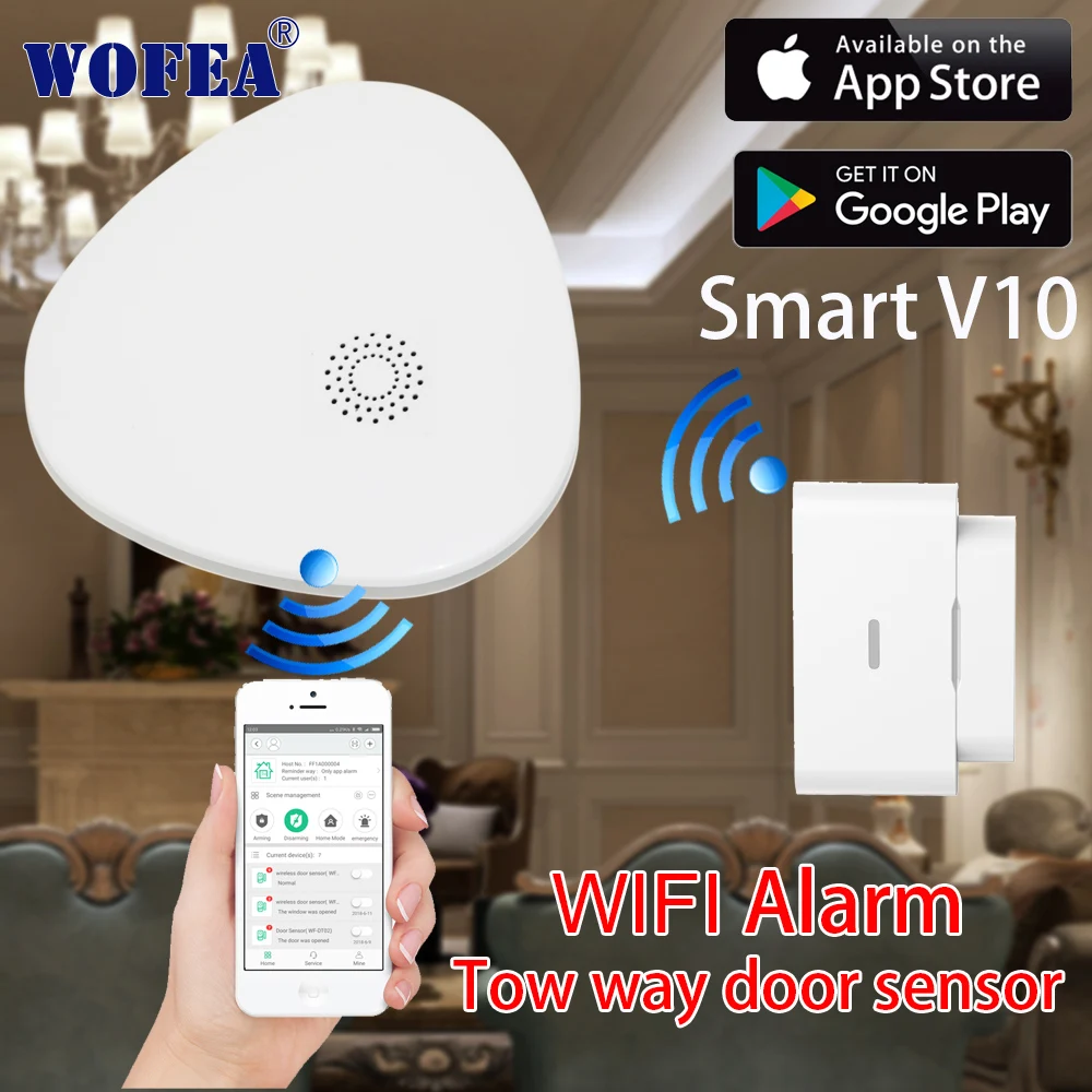 Wofea Smart V10 Wi Fi с подкладкой датчик двери открытой и закрыть сообщение