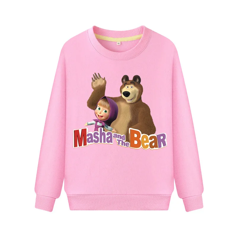 

Children Cartoon Masha And Bear Tops Clothes Boys Long Sleeve Sweatshirt Casual Hoodies Costume Girls Hoodie Kids Clothing WK038