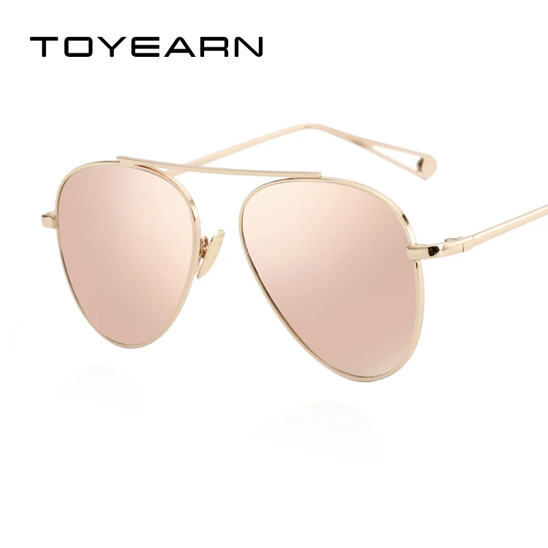 

TOYEARN Fashion Vintage Pilot Sunglasses Women Brand Designer Mirror Shades Sun Glasses For Female Gafas Oculos de sol UV400