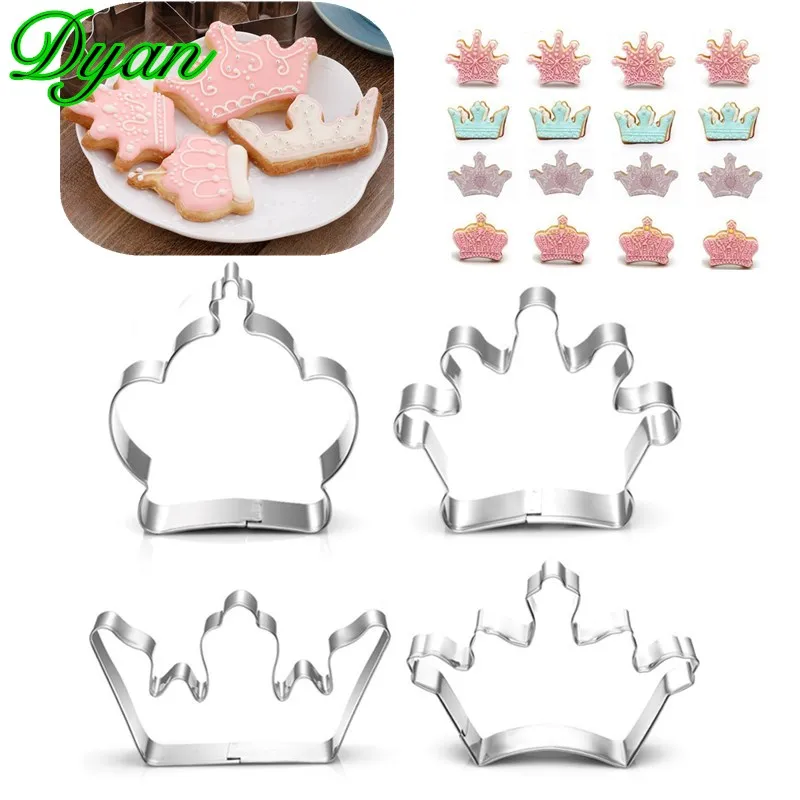 

Queen Crown Stainless Steel Biscuit Cutter Stamper DIY Christmas Baking Cake Decoration Set Taro Bread Cutting