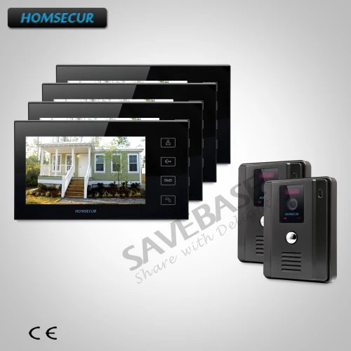 

HOMSECUR DIY System 7" Wired Hands-free Video Door Entry Phone Call System+Black Monitor+Shipping from RU Warehouse