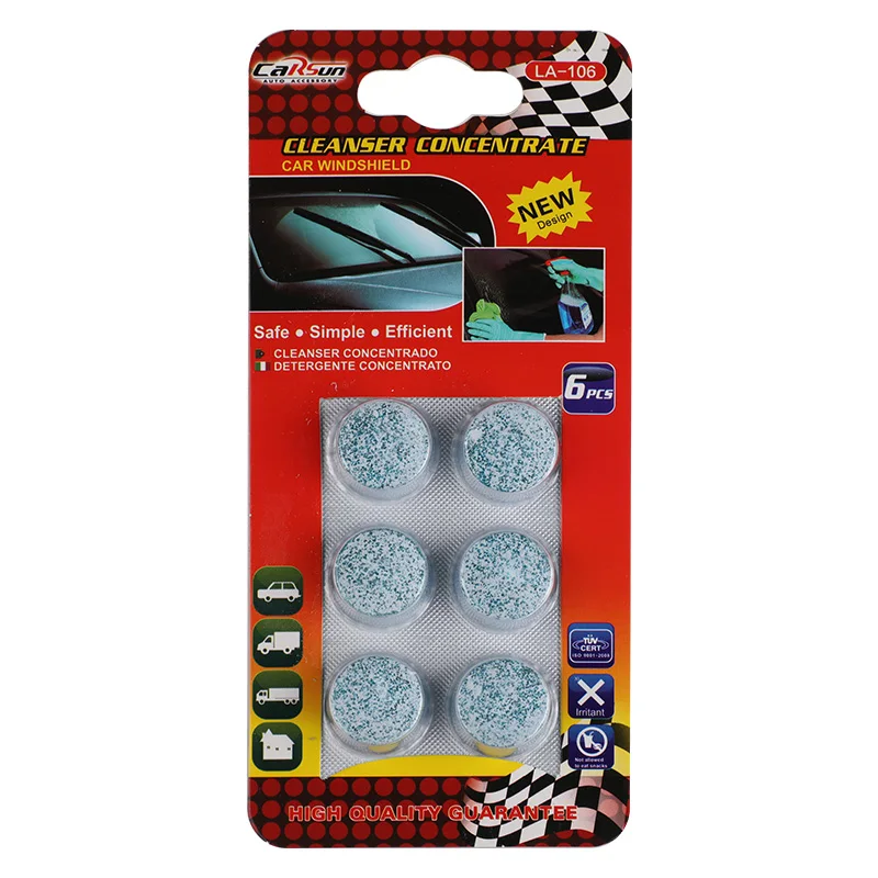 6PCS/Pack(1PCS=4L Water) Brand New Car Solid Wiper Fine Car Auto Window Cleaning Car Windshield Glass Cleaner