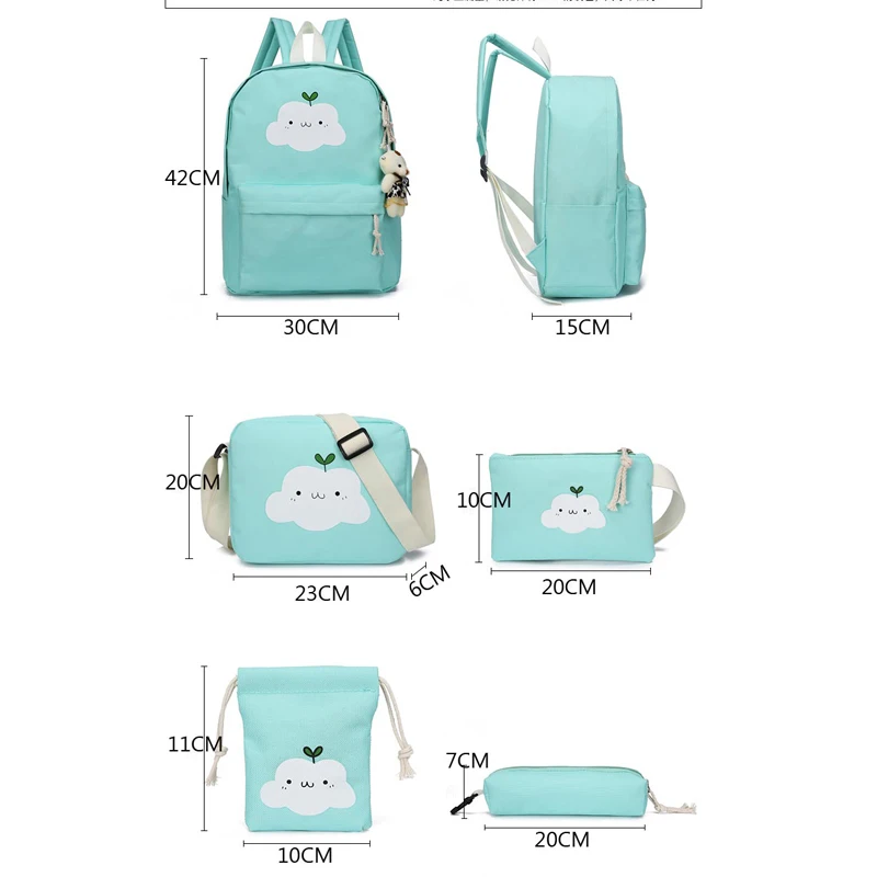 2019 nueva mochila de nailon de moda mochila escolar para niñas adolescentes bolsas de viaje informales para niños mochila Linda impresión en la nube