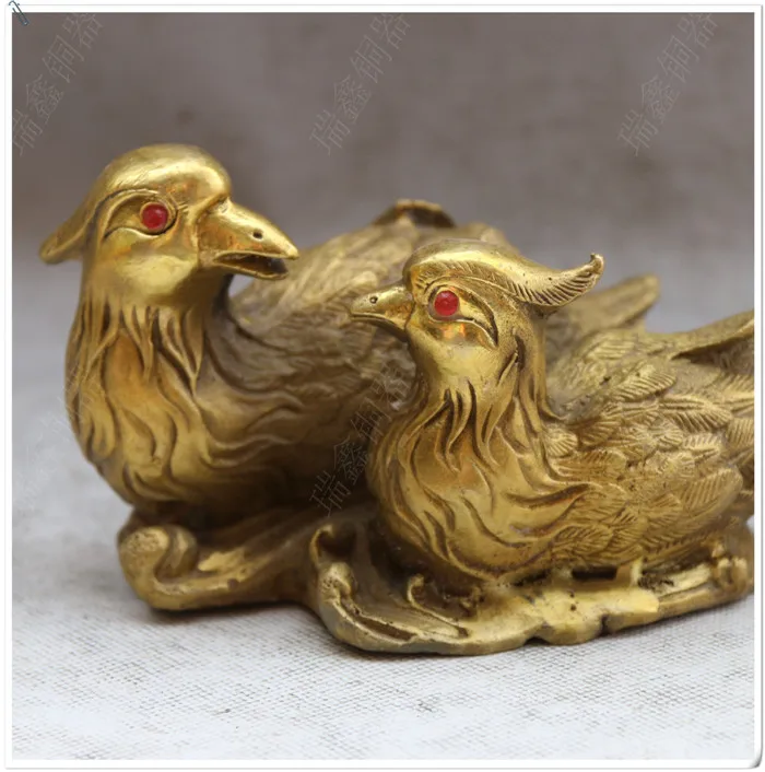 

A copper ornaments Yuanyang Yuanyang water Home Furnishing help feeling marriage Feng Shui decoration decoration crafts