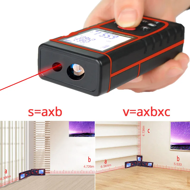 Laser Rangefinder Digital Laser Level Distance Meter Ruler Roulette 40M 60M Measuring Tape Build Measure Range Finder Test Tool Laser Rangefinder Digital Laser Level Distance Meter Ruler Roulette 40M 60M Measuring Tape Build Measure Range Finder Test Tool