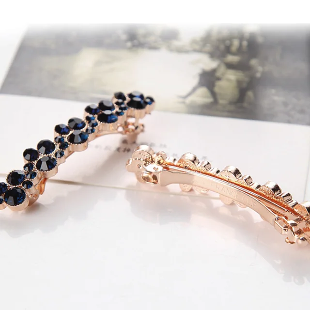 Crystal Pearl Elegant Women Barrettes Hair Clip 5 Colors 3