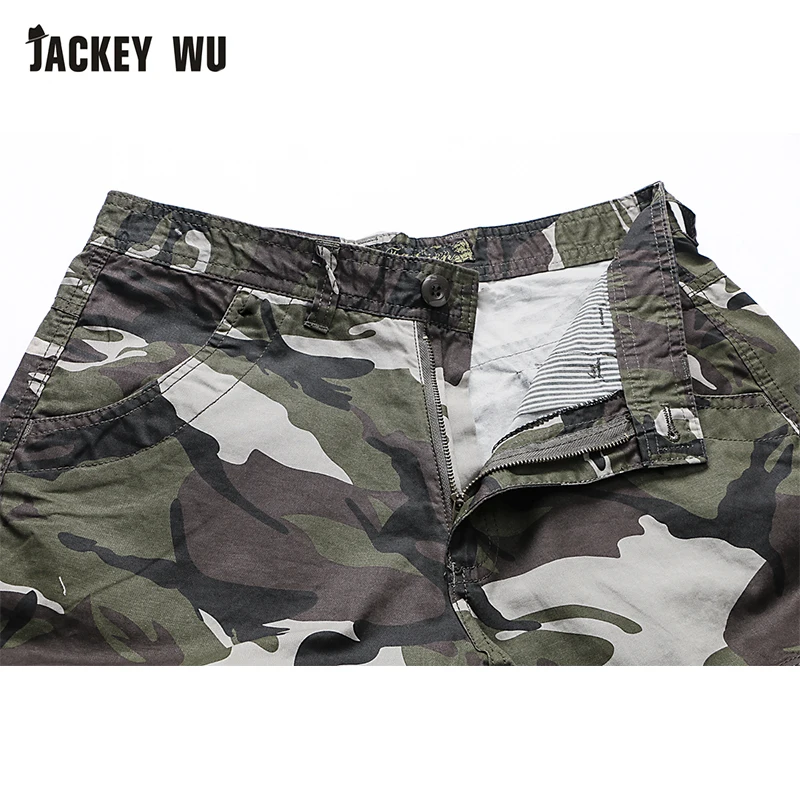 JACKEYWU шорты мужские модные прямые повседневные камуфляжные шорты с большими карманами Бермуды Шорты Карго тактическая мужская одежда