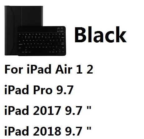 Ультра тонкий беспроводной Bluetooth клавиатура с карандашом держатель чехол для iPad Air 1 2 iPad 9,7 Pro Air 10,5 дюймов - Цвет: For iPad 9.7 Black