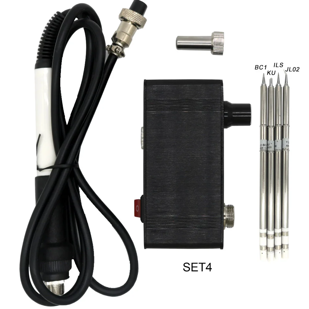 Паяльная станция STM32-OLED T12-943 1,3 дюймов с 907 ручкой и T12-K наконечниками для паяльника Многоязычная без источника питания - Цвет: SET4