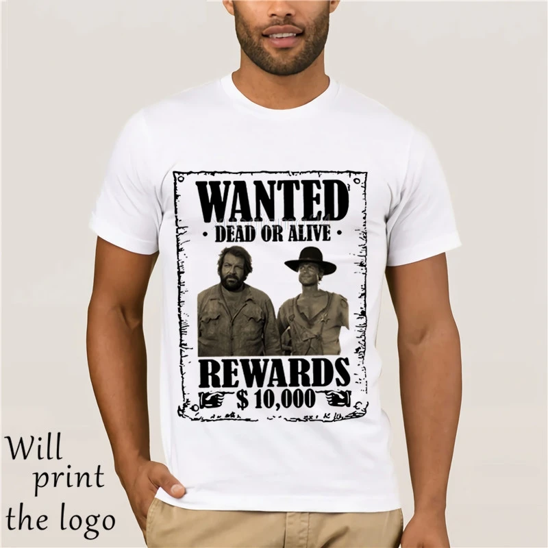 

Hot New 2018 summer fashion t shirt Bud Spencer Terence Hill wanted Him Chimavano Trinidad epic movie t shirt