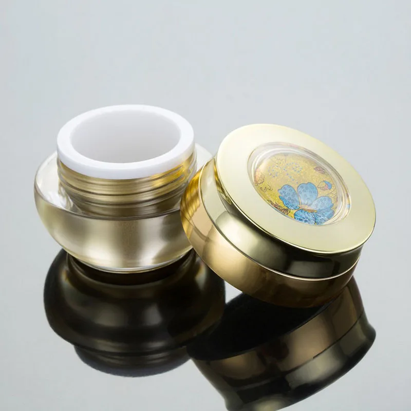 

100pcs/lot Empty Plastic Refillable Bottle 15g Jars Containers with Gold Color for Storage Cream Tin for Skin Cream Nail Art