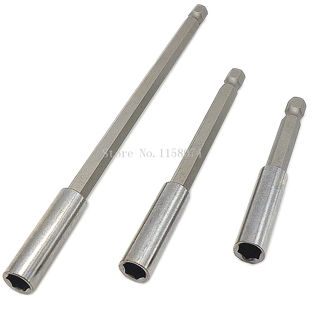 

3pc Magnetic Hexagon Screw Driver Bit Holder Set Quick Change 1/4" Hex Shank Screwdriver Extension Bar 75mm 100mm 150mm Long
