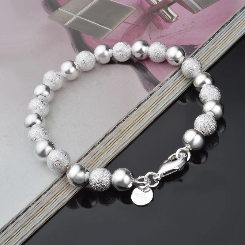 Браслет женский из серебра 2017 пробы с бусинами|beads bracelets for women|bead braceletbracelets women |
