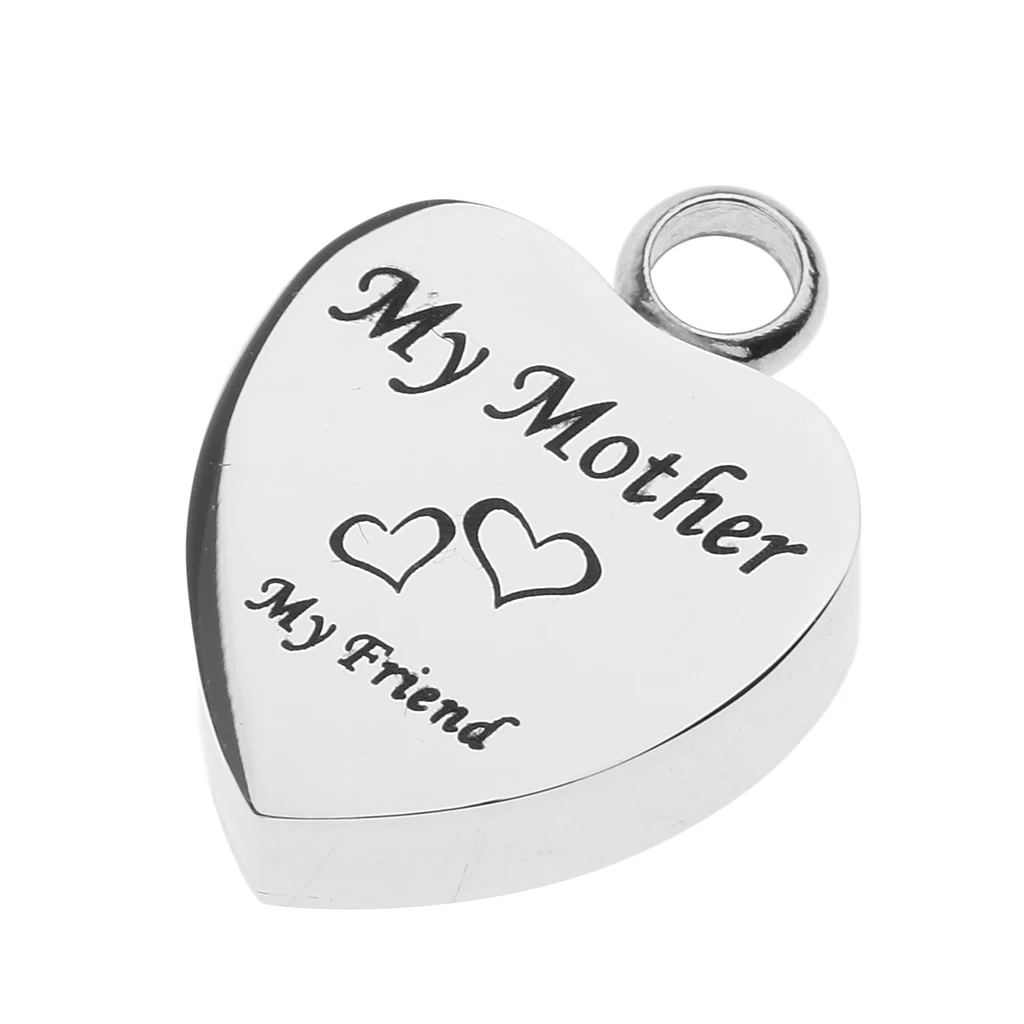 Stainless Steel Cremation My Friend Heart Urn Pendant Keepsake Memorial Charms Jewelry Fit Pendant