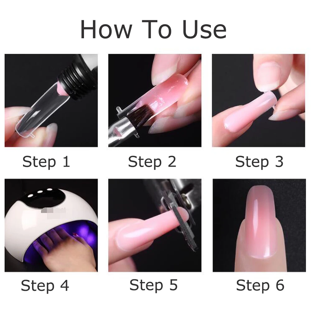 1 Set Nail Extension Manicure 9W UV LED Lamp No Harm Acrylic Gel Builder Mold Folding Nail Brush Nail Art Equipment Tools  6