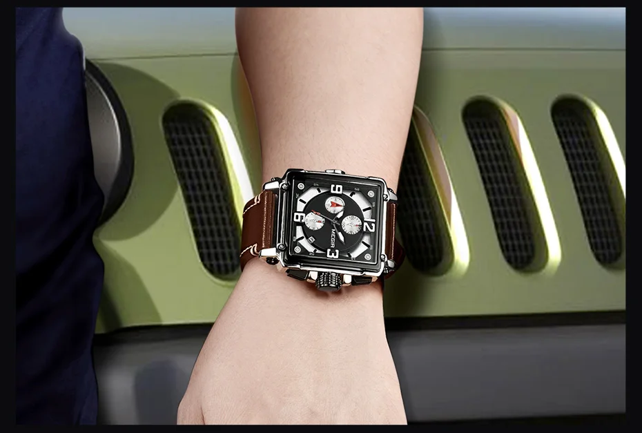 Megir Quartz мужские роскошные Брендовые спортивные часы с хронографом мужские часы армейские часы Relogio Masculino наручные часы