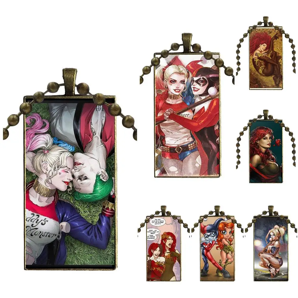 

Poison Ivy And Harley Quinn Fashion Necklace Handmade Rectangle Shape Choker Necklace Jewelry Multi Designs For Schoolgirl Maxi