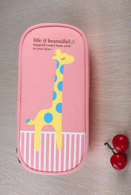 Милое Платье из плотной ткани канцелярские принадлежности с жирафами школьная одежда пенал для карандашей ручек сумка карандаш Kawaii мешочек-пенал - Цвет: Pink