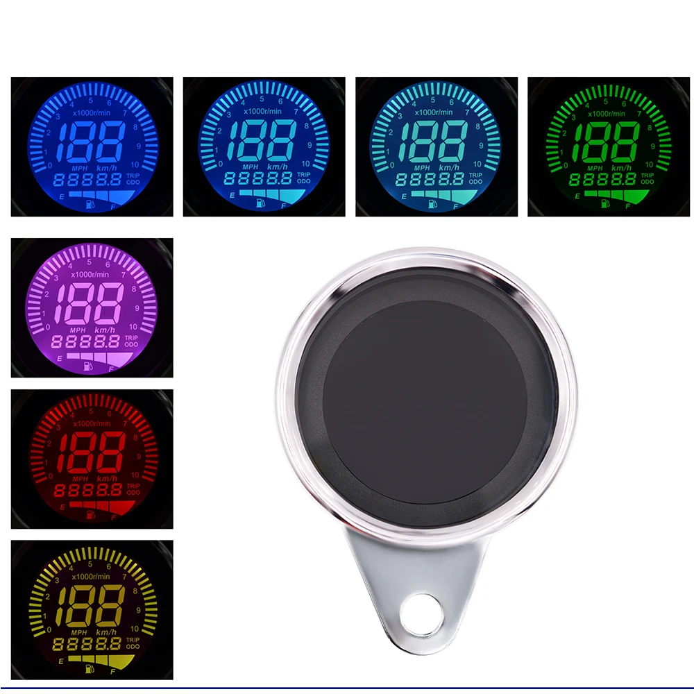 Universal Motorcycle Digital Led Lcd Odometer Speedometer