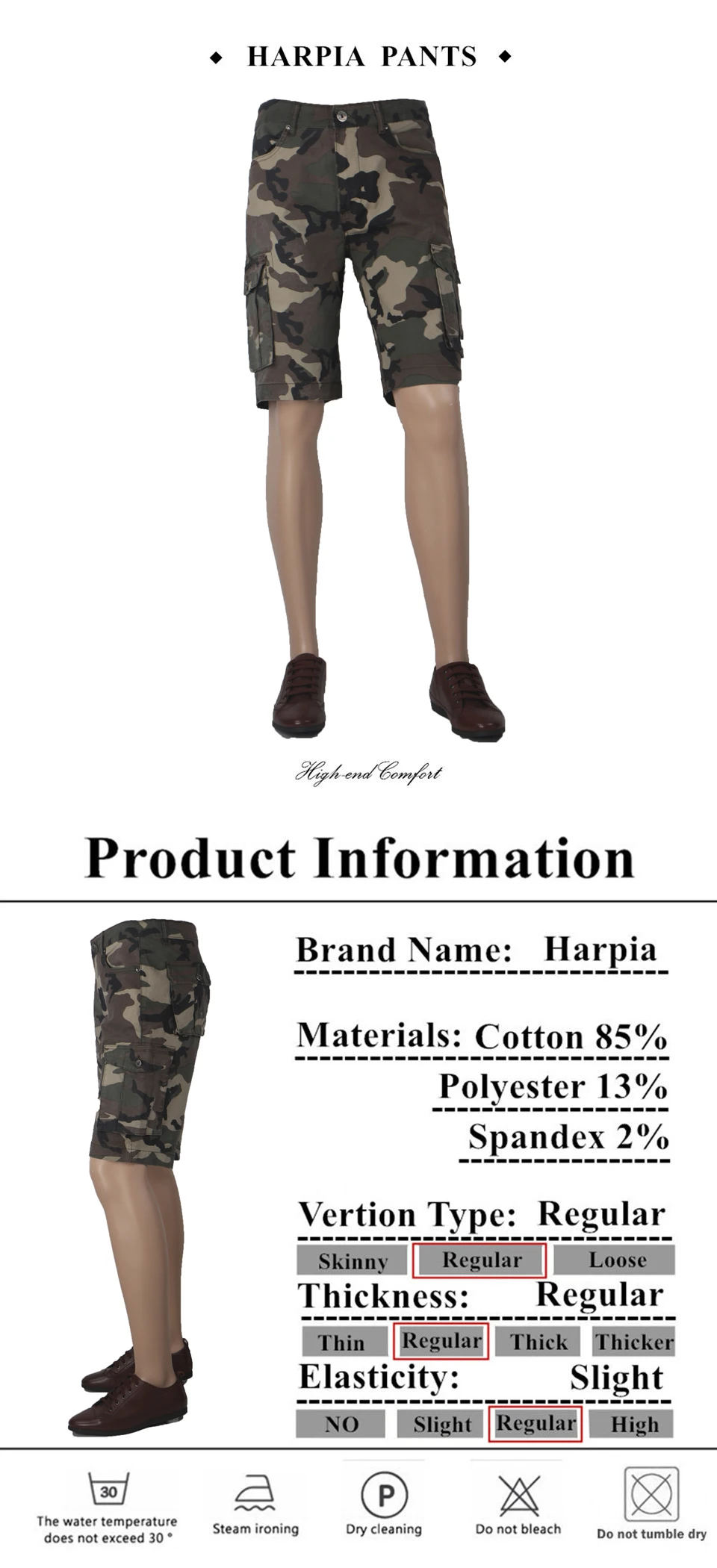 HARPIA новый бренд Для мужчин военных грузов шорты новая армия камуфляжные шорты Для мужчин Хлопковые свободные Повседневное Multi-pocket Plus