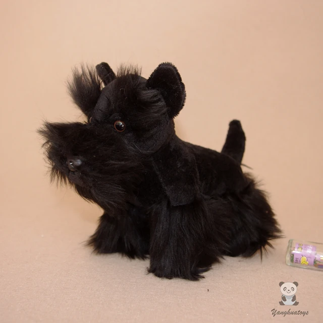 Simulation Dogs Dolls Plush Animals Toy Cute Schnauzer Doll Toys Simulation Dogs Dolls Plush Animals Toy Cute Schnauzer Doll Toys Children Gift Black