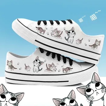 

Summer Japan cartoon Chi's Sweet Home Canvas Shoes Student Cosplay Board Shoes Halloween Women Graffiti Painted sneakers A71712