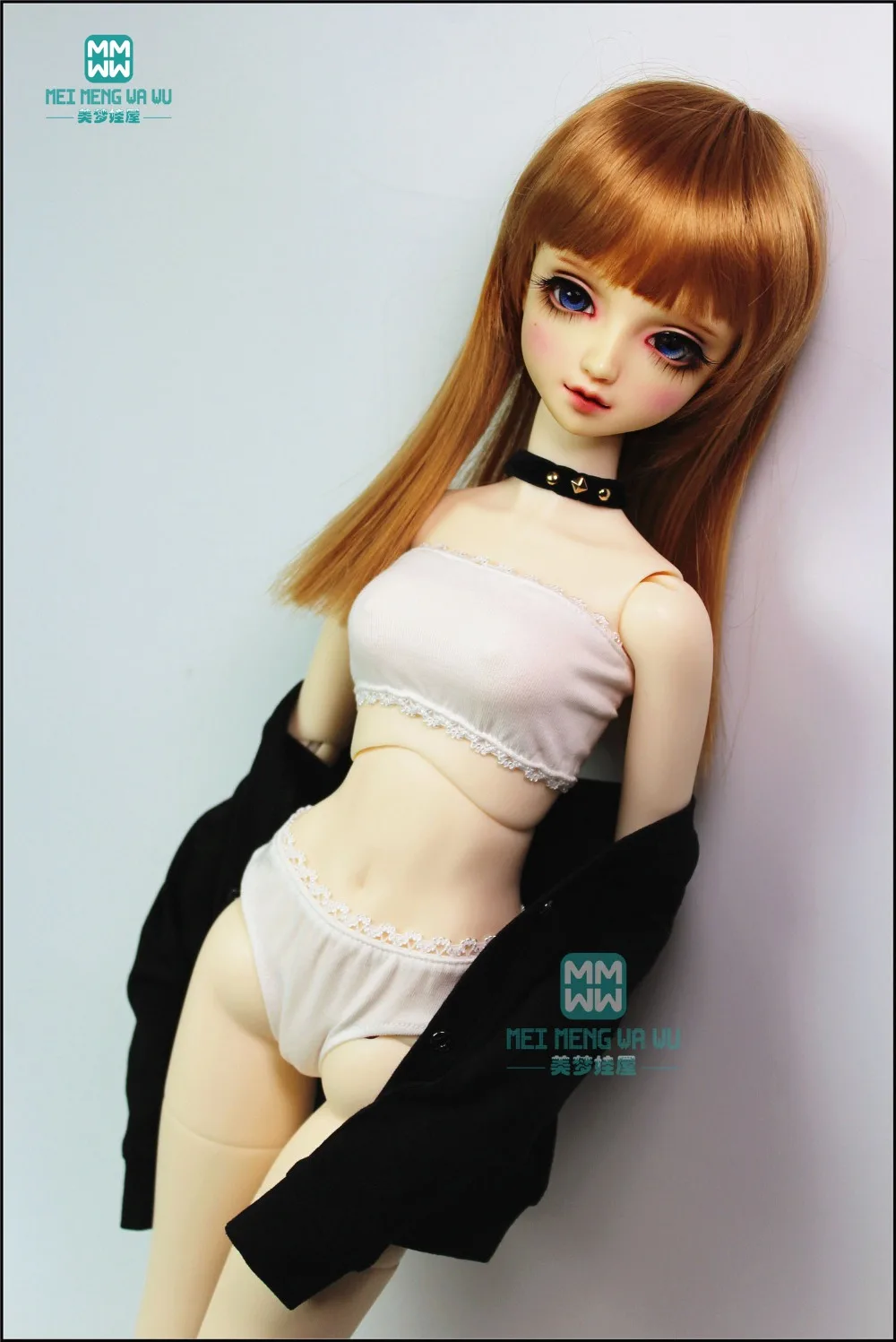 Aaccessories для кукол подходит 1/3 1/4 1/6 BJD SD DD YOSD MYOU плюшевая кукла девочка черный бюстгальтер с застежкой-молнией на спине, трусики