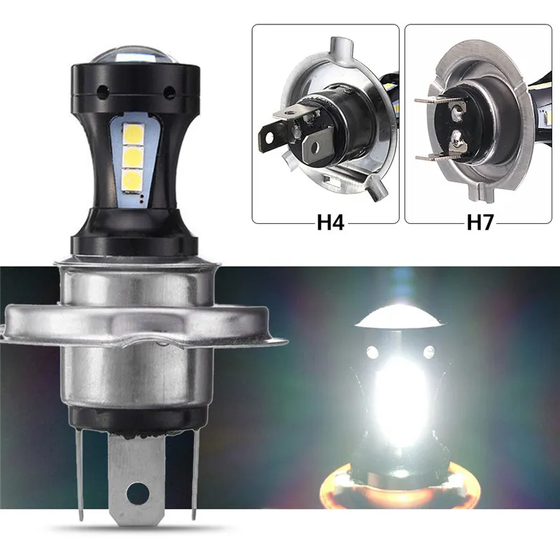 

1Pcs H4/H7 Car 3030 Low Consumption Durable Bright LED Hi-Lo Beam Headlight Head Light Lamp Bulb 6500K 12-24v Motorcycle#259515