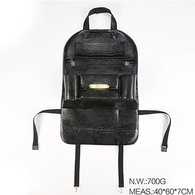 Аксессуары для автомобильного стайлинга Changan CS75 CS55 CS35, автомобильный Органайзер на спинку сиденья, подвесная сумка для хранения, карман со змеиным принтом, кожаные вещи - Название цвета: Black