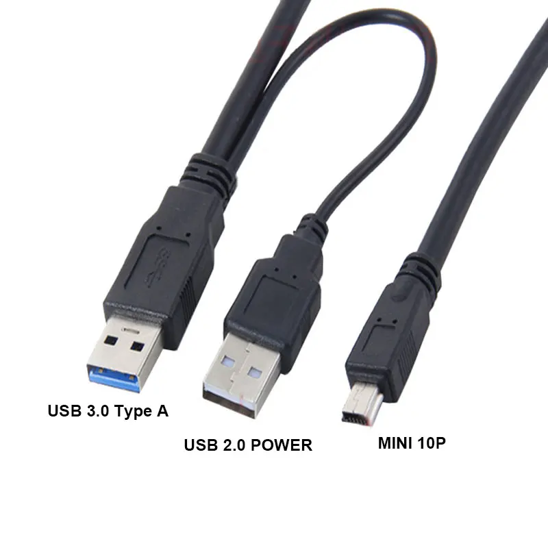 USB 3.0 Type A With USB Power Supply To Mini 10Pin 10 Pin Cable Y