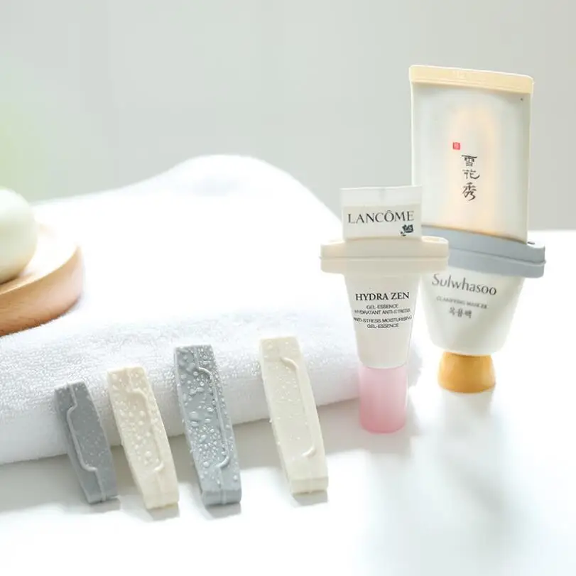 

High Quantity Beige/Gray Two Color Simple Modern Manual Toothpaste Extruder Lazy Cosmetics Facial Cleanser Extruder