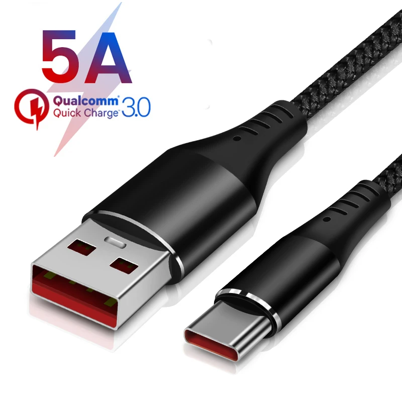 Тип C USB кабель 5A быстрой зарядки Зарядное устройство USBC провод для Samsung S9 huawei P20 Pro
