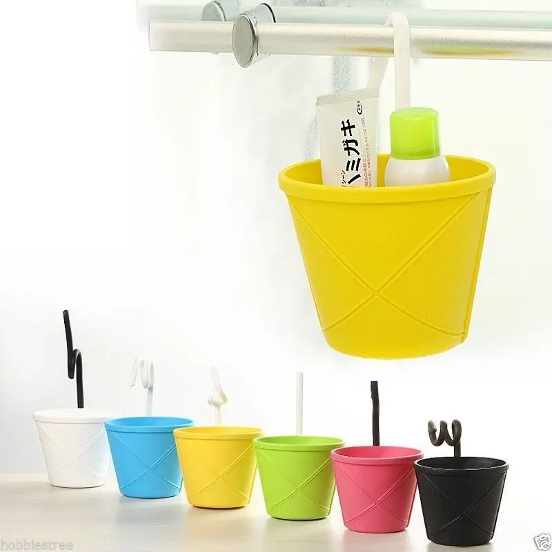 Bathroom Kitchen Storage Hanging Basket Bowl Bin Toiletries Container