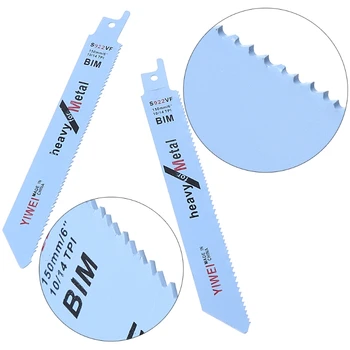 

2pcs Durable BIM S922VF 152mm 6'' Reciprocating Saw Blade For Cutting Metal Wood