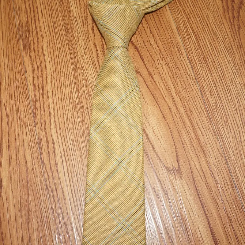 Новая мода 100% Шерстяные Галстуки Для мужчин Высококачественная брендовая одежда узкий галстук в клетку 6 см Для мужчин s галстук для