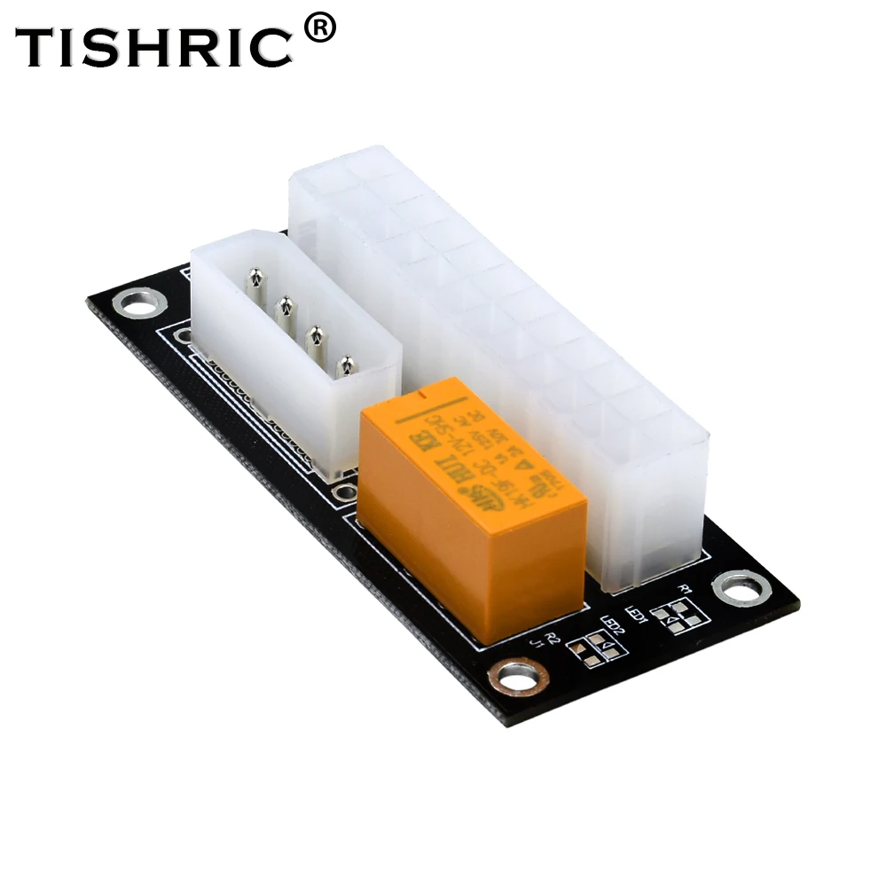

TISHRIC 10Pcs 24Pin ATX To 4Pin Molex Connector Power Sync Starter For Btc Mining Extender Cable Card Add2psu Dual Psu Adapter
