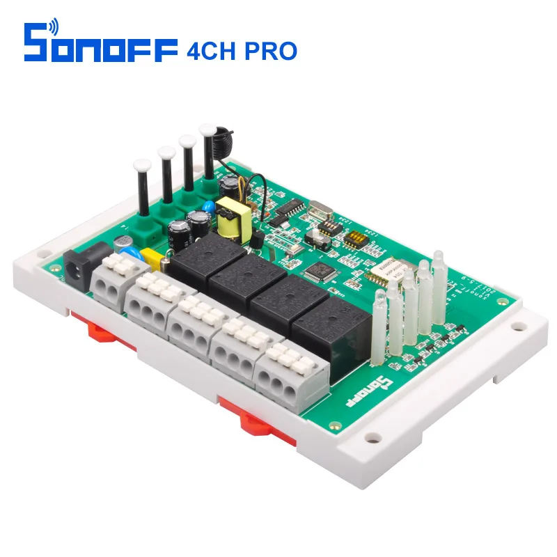 Sonoff 4ch pro-4Gang инчинг/самоблокирующийся/Блокировка 433 МГц RF WiFi беспроводной смарт-переключатель для дома автоматический светильник AC220V& DC5-24V