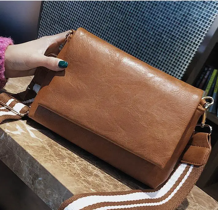 Pu Leather Stripe Strap Ladies Bag Female Handbag Fashion Shoulder