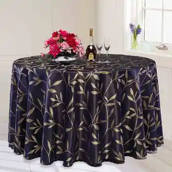 

WLIARLEO New Leaves Printed Tablecloth Blue Round Dust-proof Dining Table Cloth Restaurant Table Cloth tableclothes decoration