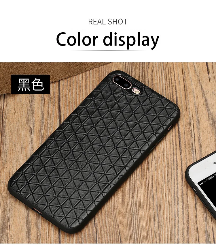 Кожаный чехол для iPhone X 7 8 6 плюс 5 5S SE Бизнес Стиль Треугольники текстура 360 кремния Мягкая обложка