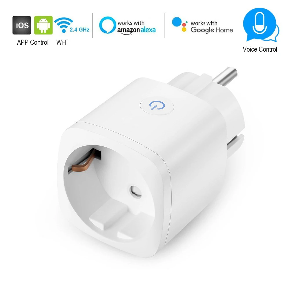 

wifi Smart Plug EU Control Socket Timer Switch Outlet 16A power Energy Monitoring Voice Control works With Alexa and Google home