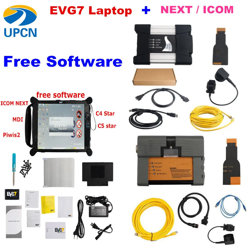 

New Laptop 8GB 4GB 2020.08 HDD Best Quality A++ NEXT ICOM A2+B+C For BMW add EVG7 DL46/HDD500GB/DDR8GB DDR4GB Diagnostic PC