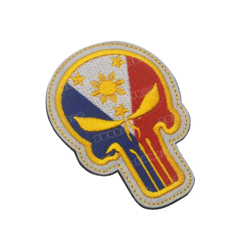 3D тактическое снаряжение военные вышивка знак филиппинских флаг карателей нарукавники для военных вентилятор напольный джинсовая куртка украшения