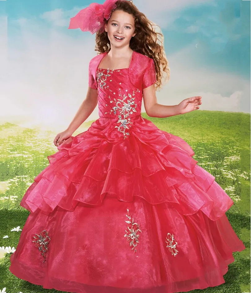 Flowers Girl Dresses For Weddings Ball Gown Scoop Sleeveless Organza